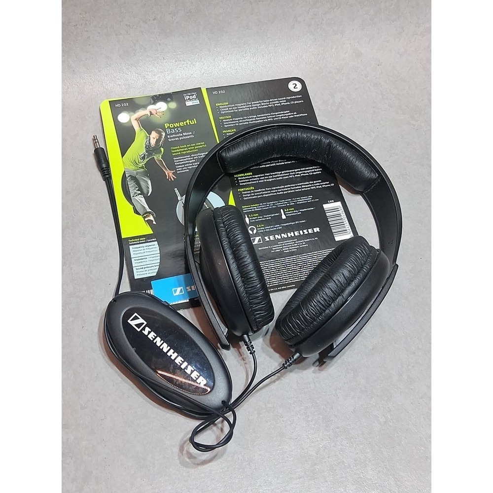 Sennheiser HD 202 Headphones Black 3.5mm Jack Over-Ear EXCELLENT CONDITION